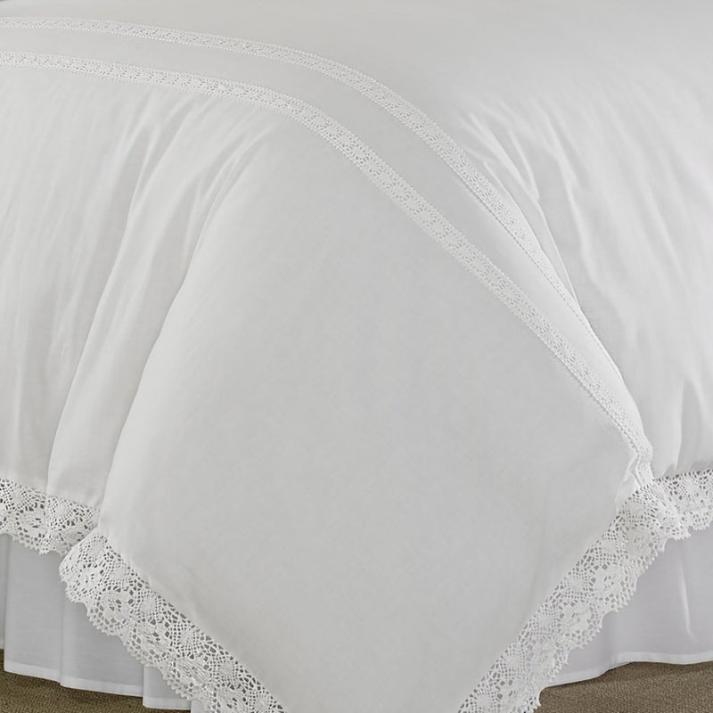 Laura Ashley - King Duvet Cover Set, Reversible Cotton Bedding with Matching Shams, Lightweight Home Decor for All Seasons (Annabella White, King) - Image 5